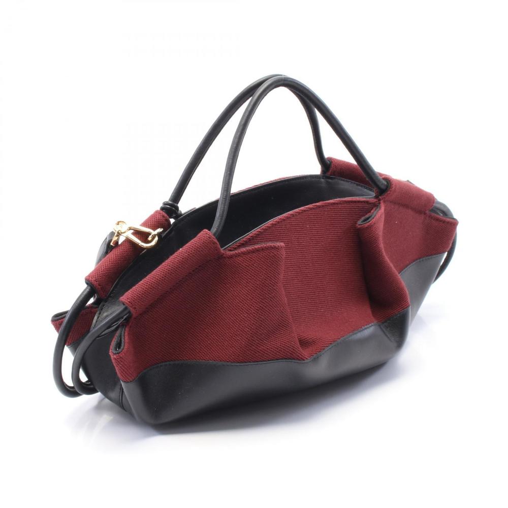 Loewe Black Leather Handbag Bordeaux PASEO
